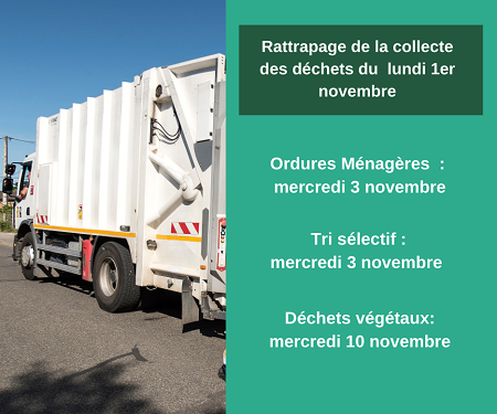 Collecte rattrapage du Lundi 1er novembre