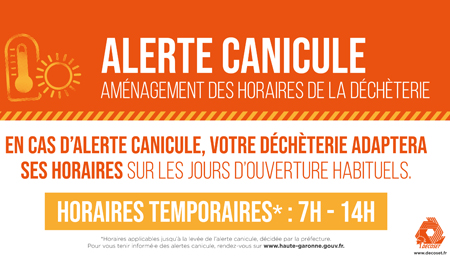 Alerte canicule : aménagement des horaires de la déchetterie