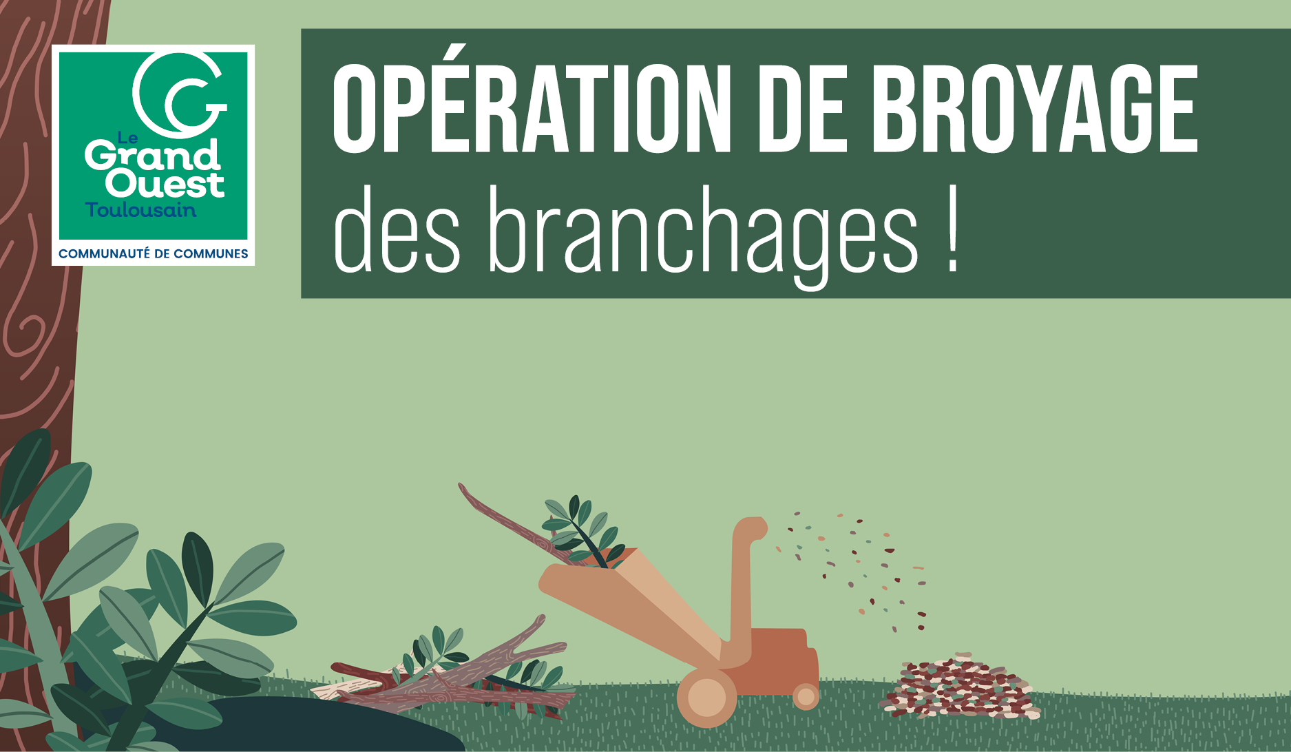 Grande opération de broyage des branchages pour jardiner malin !