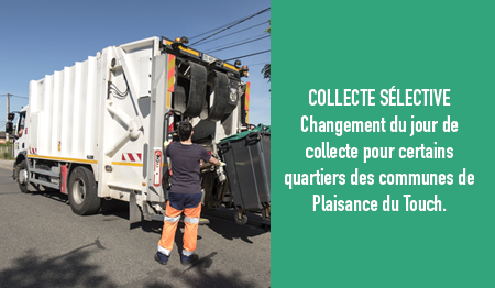 Changement du jour de collecte sélective dans certains quartiers de Plaisance du Touch