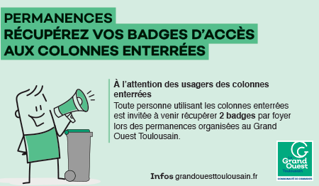 Récupérez vos badges d'accès pour les colonnes enterrées